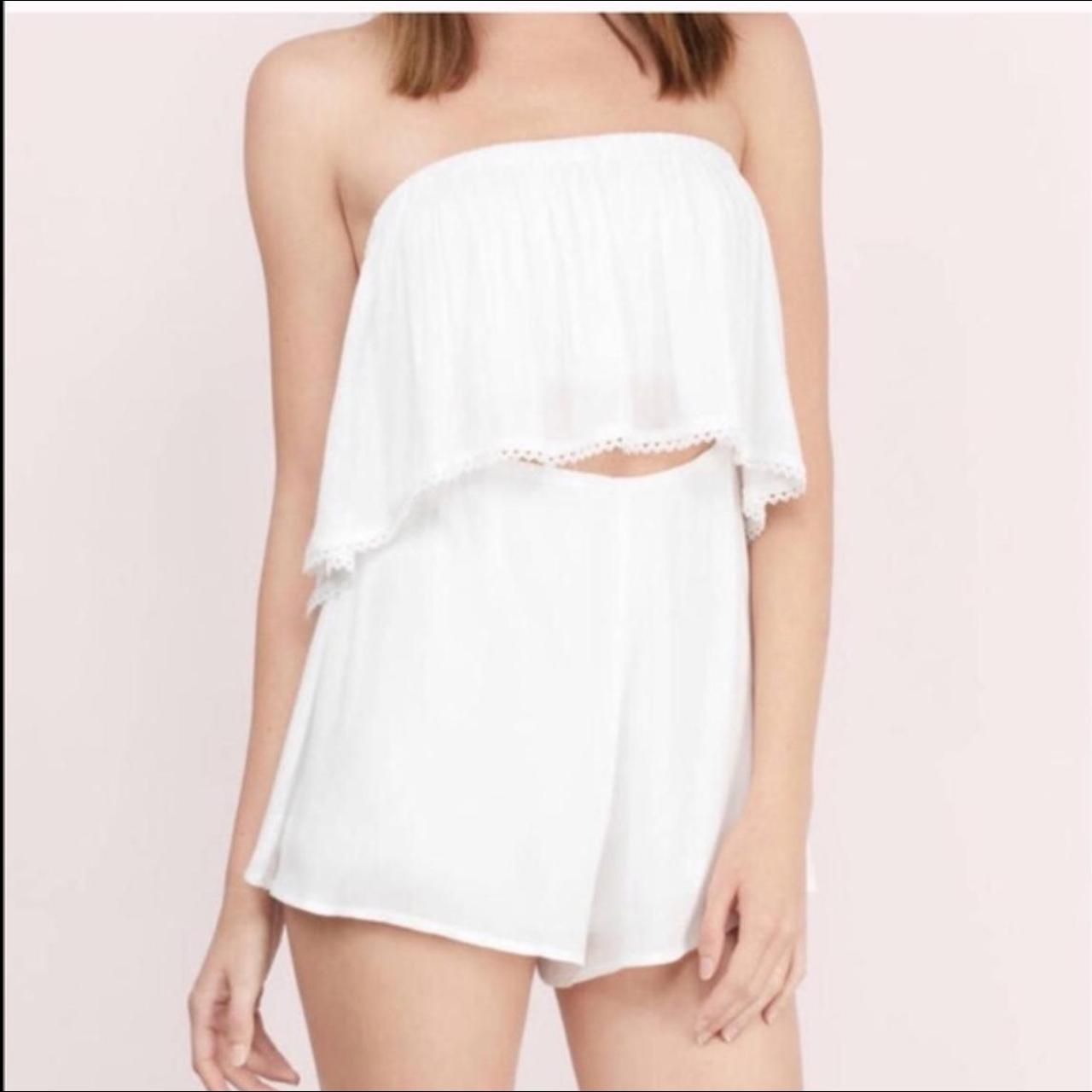 White tube top clearance romper