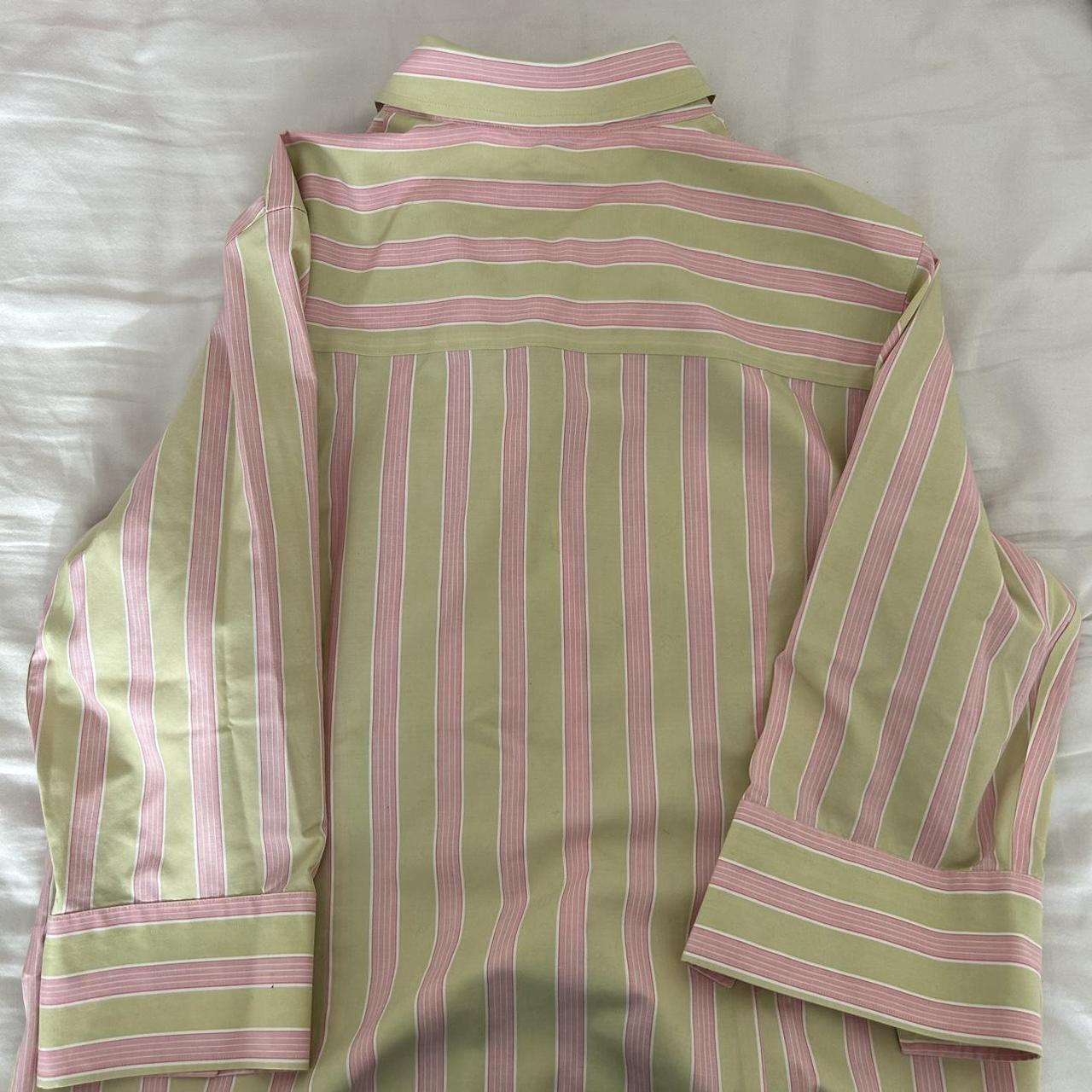 Talbots Women's Pink and Green Shirt | Depop