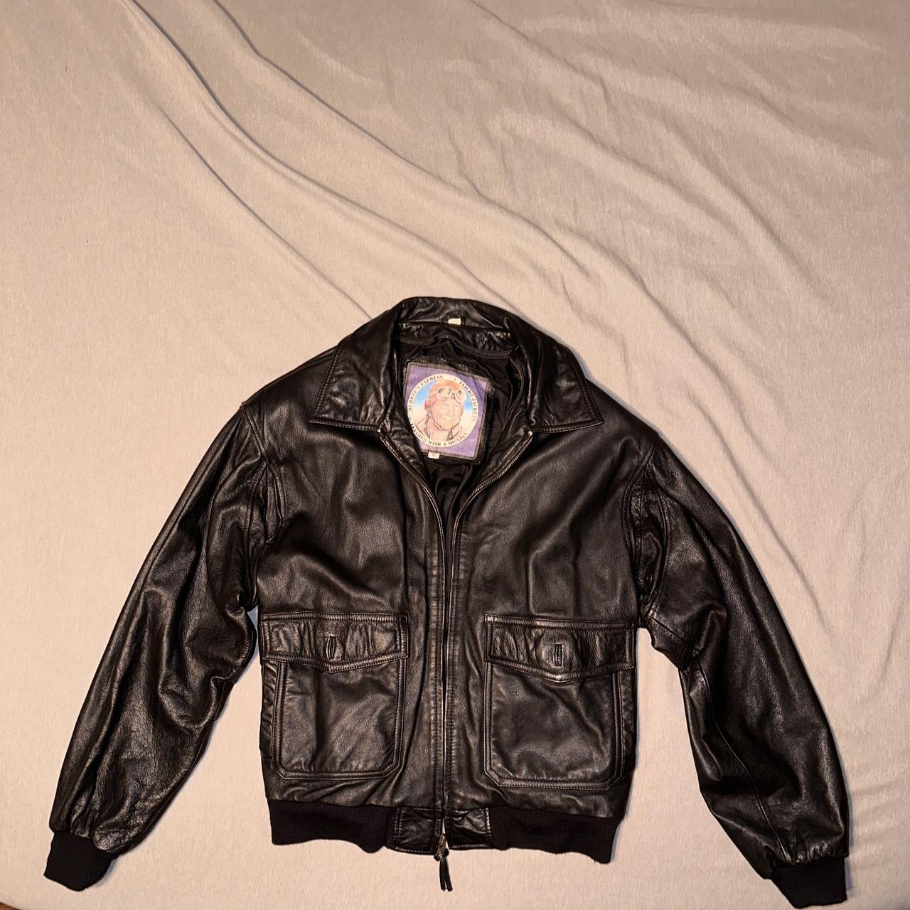 Durkee s Express Black Leather Flight Jacket W Depop