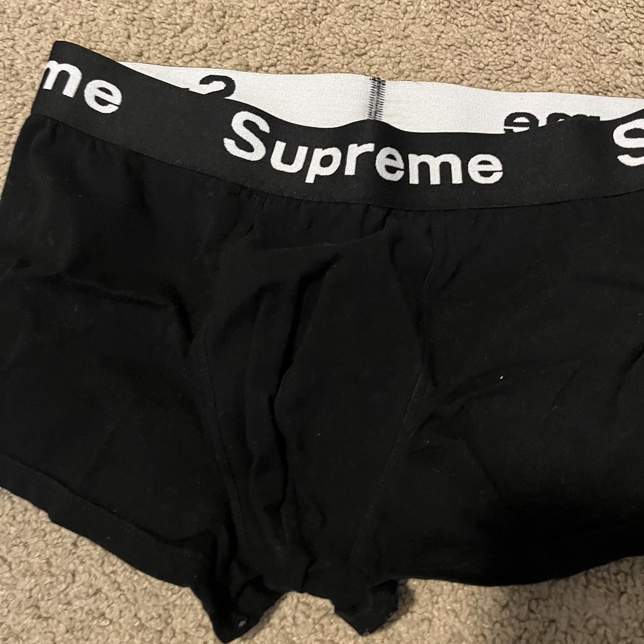 two black supreme boxers Depop