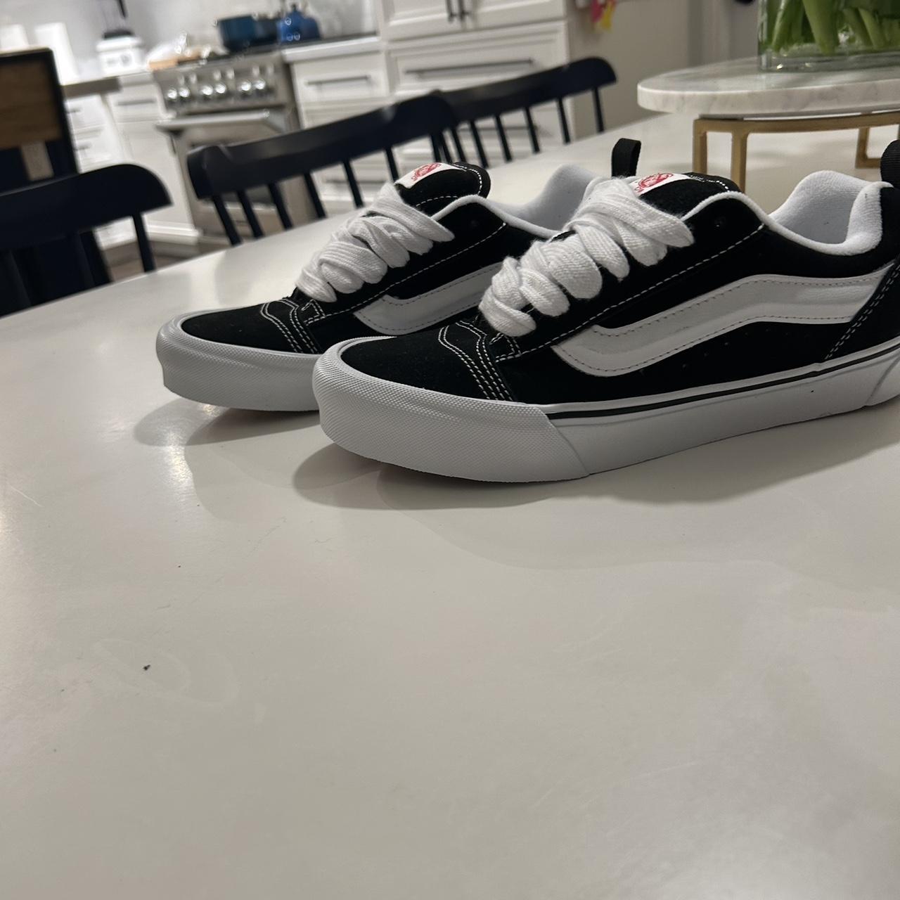 Vans Men's Black and White Trainers | Depop