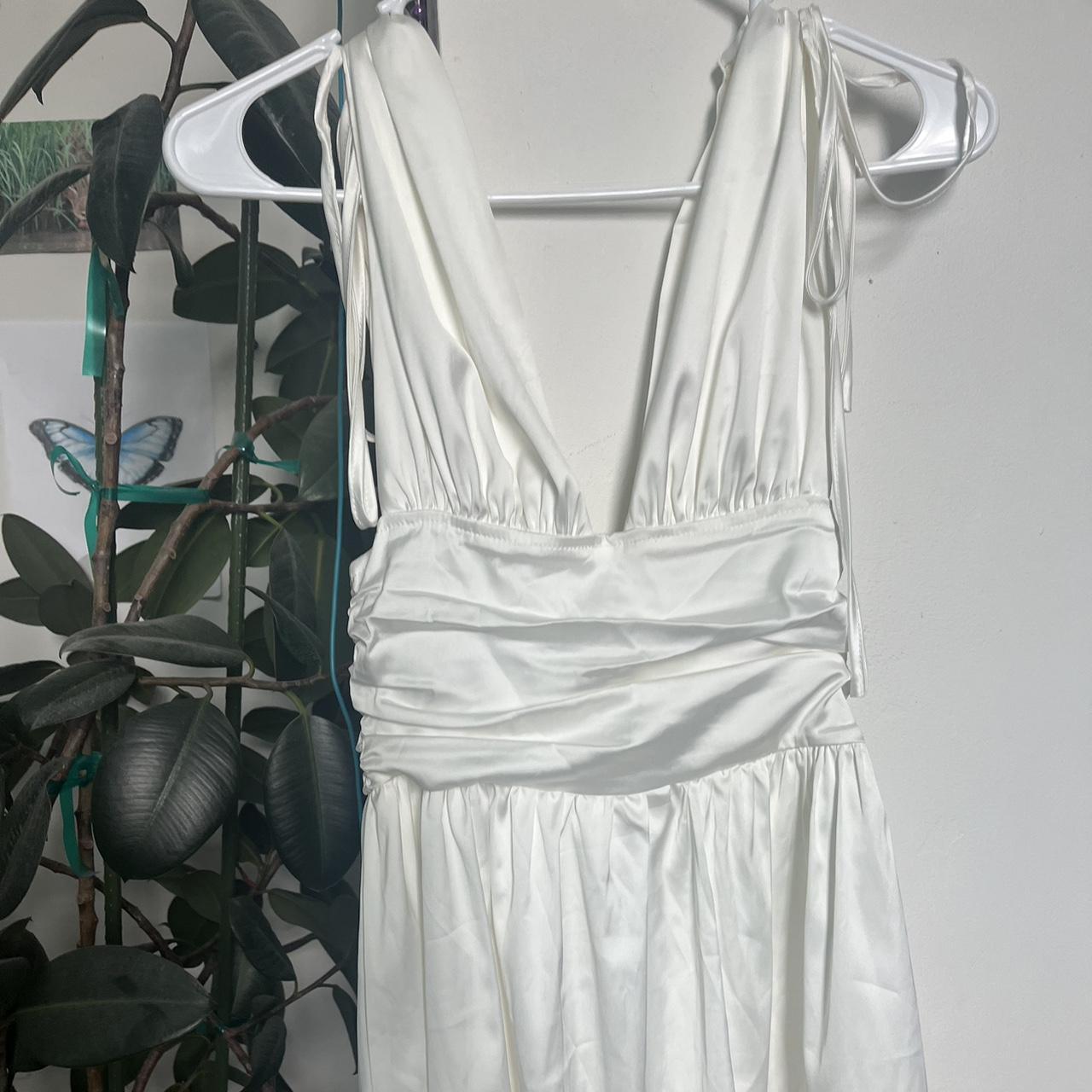 White silk mini dress, retail price (30$) brand new... - Depop