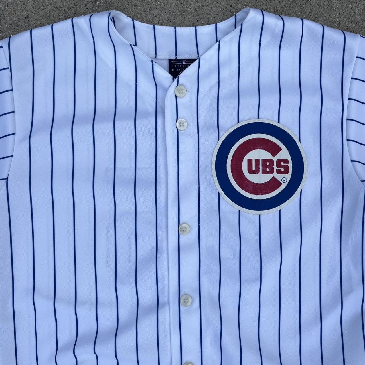 Vintage CHICAGO CUBS Pin Stripe Majestic MLB Button Jersey Men's