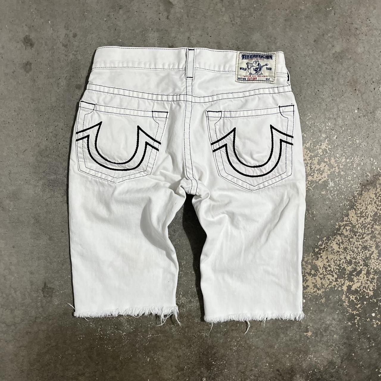 Vintage 90s True Religion Cut off Shorts White Made Depop