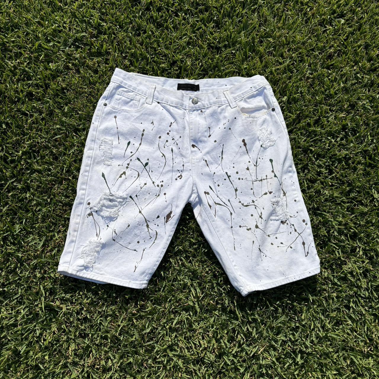 Vintage outlet paint splattered jorts shorts