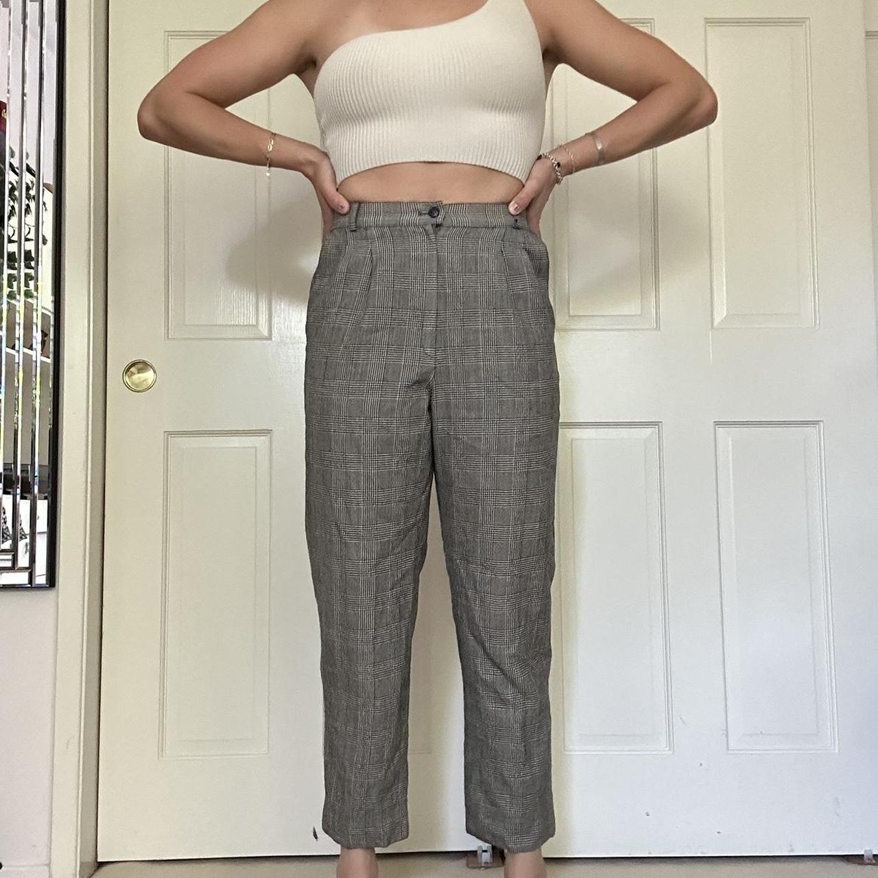 vintage plaid pants high waisted and 100 wool