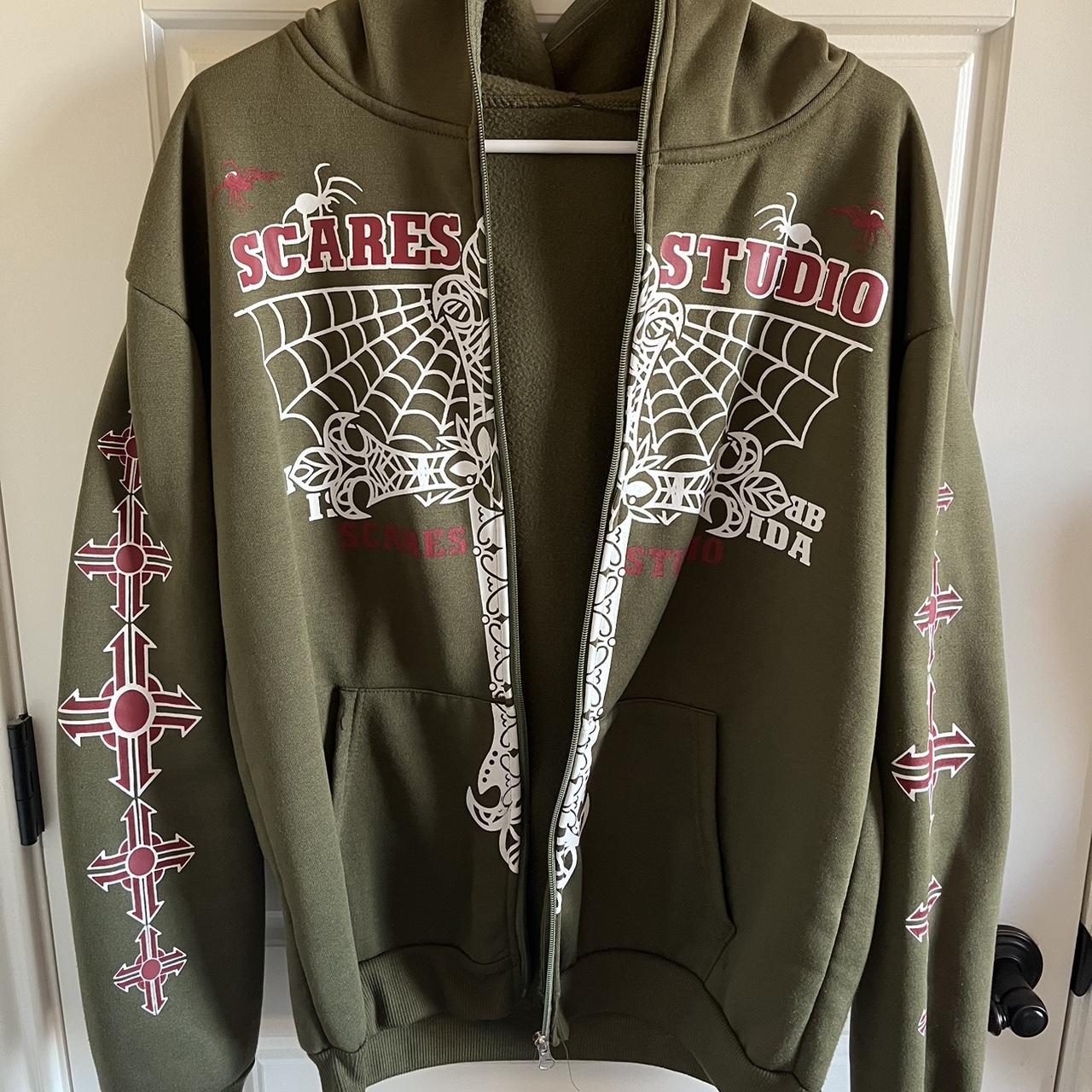 Vintage Y2K studio scare zip up hoodie If have any... - Depop