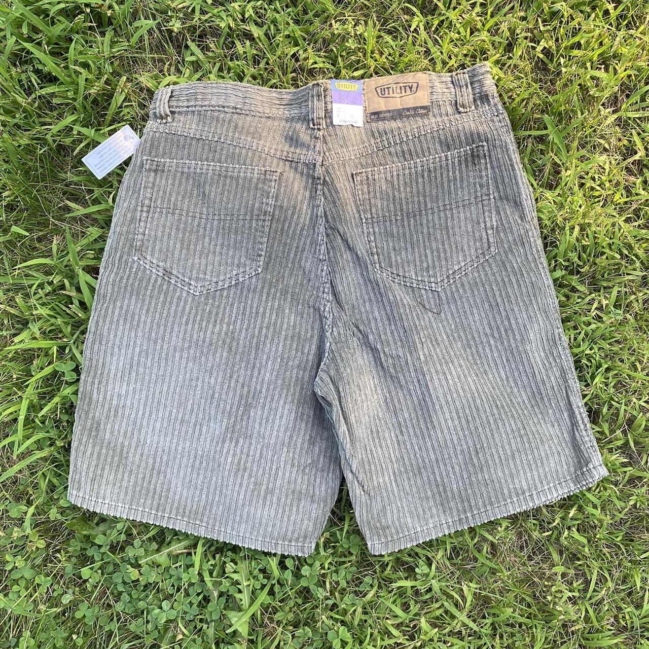 Vintage 90s Corduroy Gray/Brown Shorts Size 36 NWT... - Depop