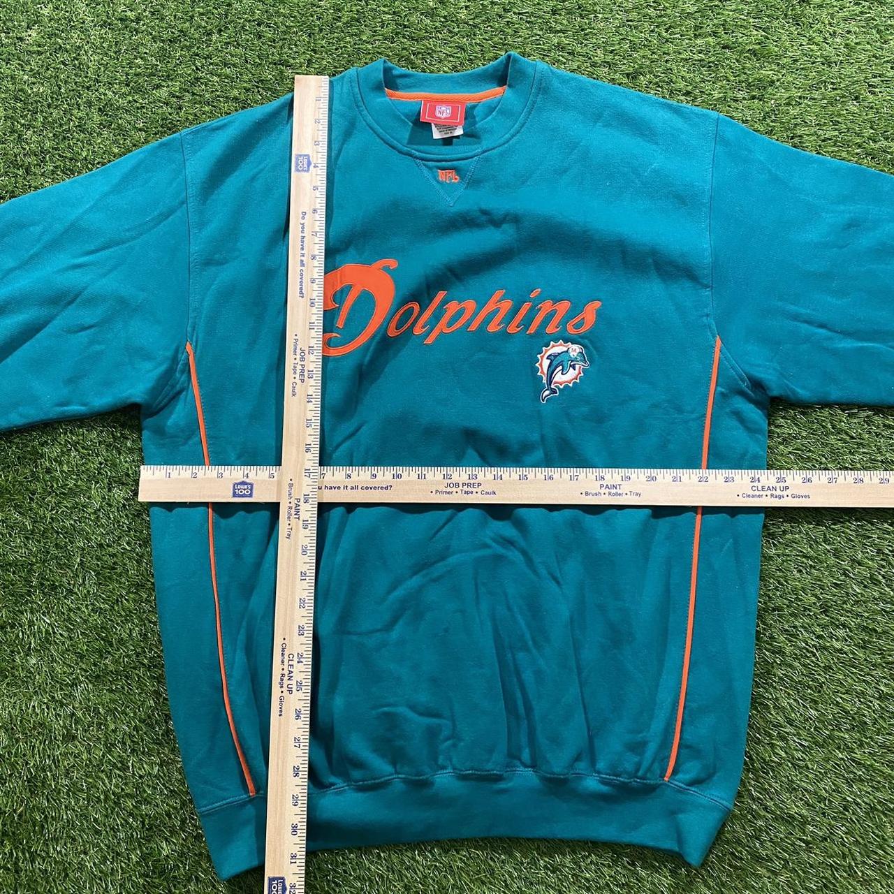 Vintage Logo 7 Miami Dolphins sweatshirt in white. - Depop