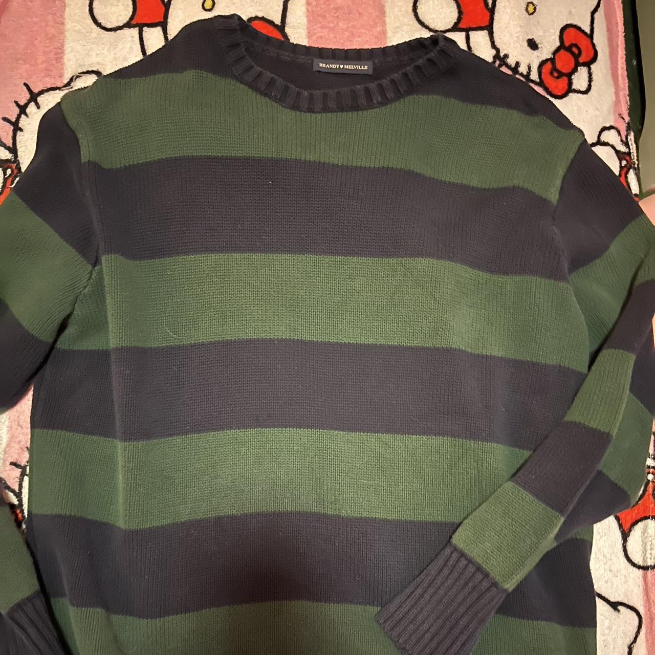 brandy sweater ! classic green and blue striped... Depop