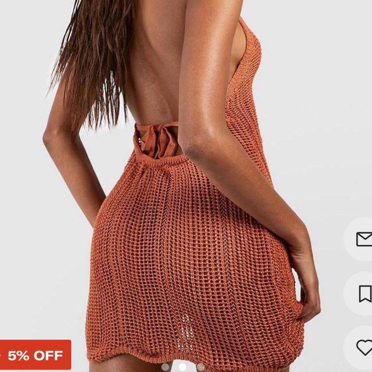 Boohoo Crochet Beach Mini Dress In Mocha Depop 4777