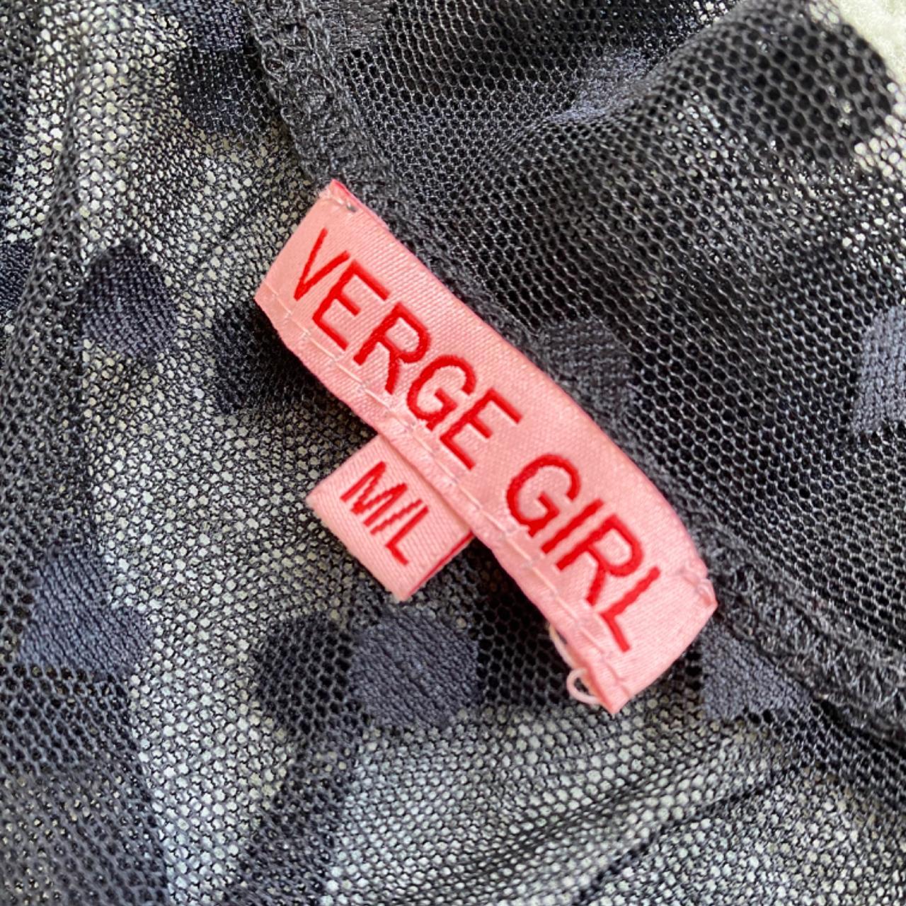 Verge Girl Black long sleeve mesh top (polka dot &... Depop