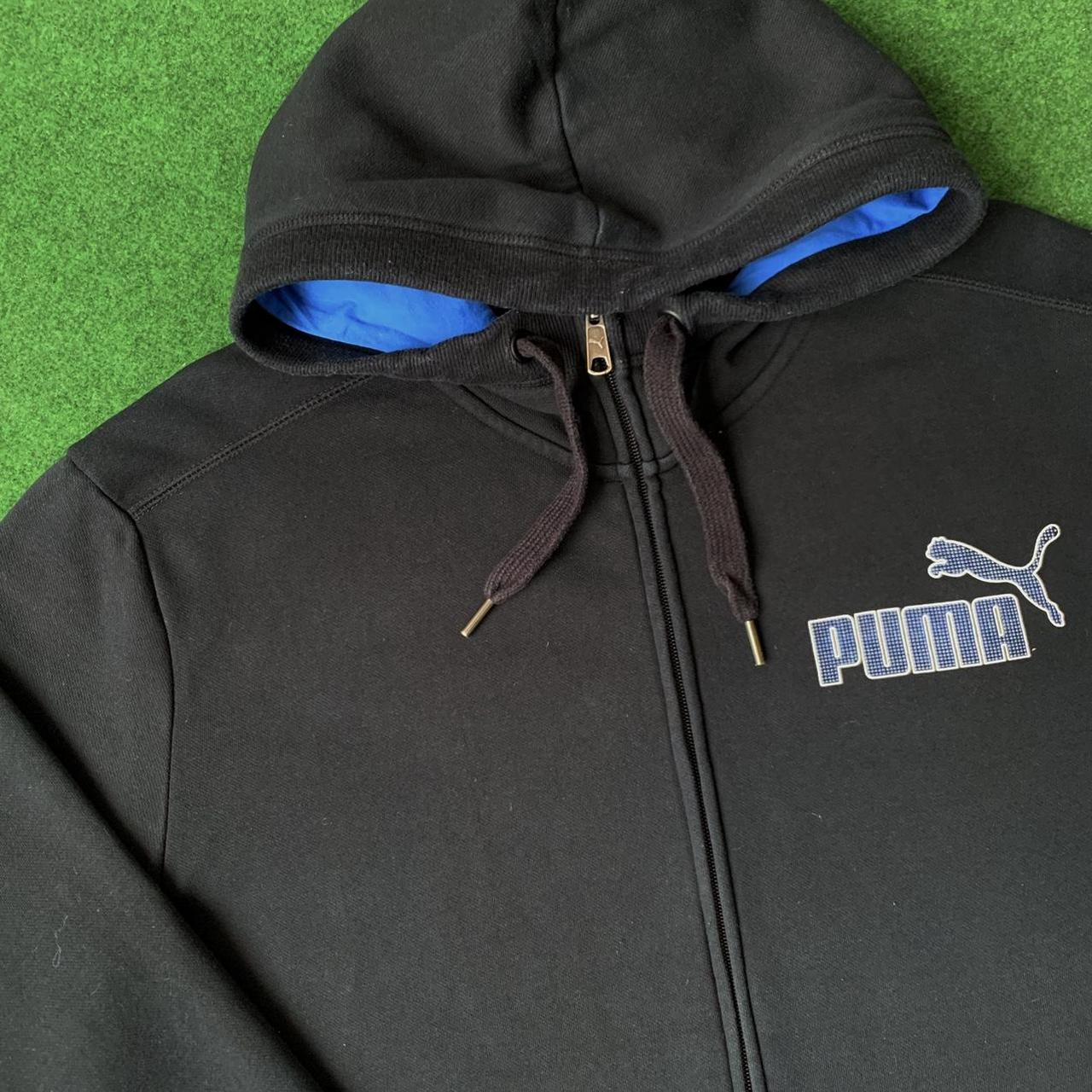 Puma Men's Black and Blue Hoodie | Depop