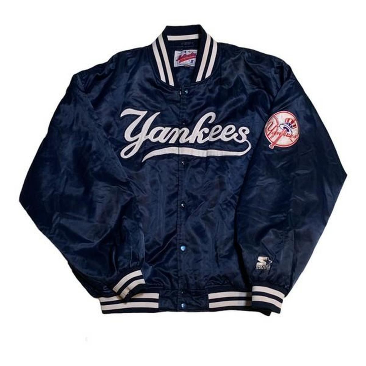 Men's Bomber Yankees Satin Blue Jacket