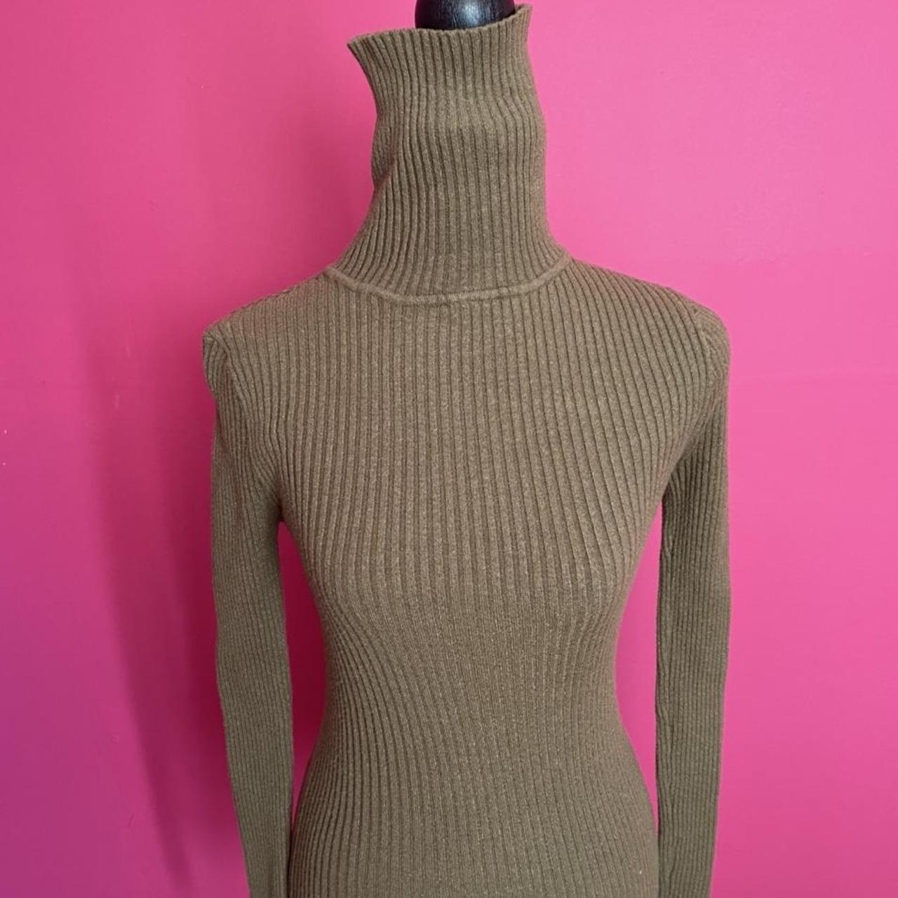 The perfect shade of olive green in a knit... - Depop