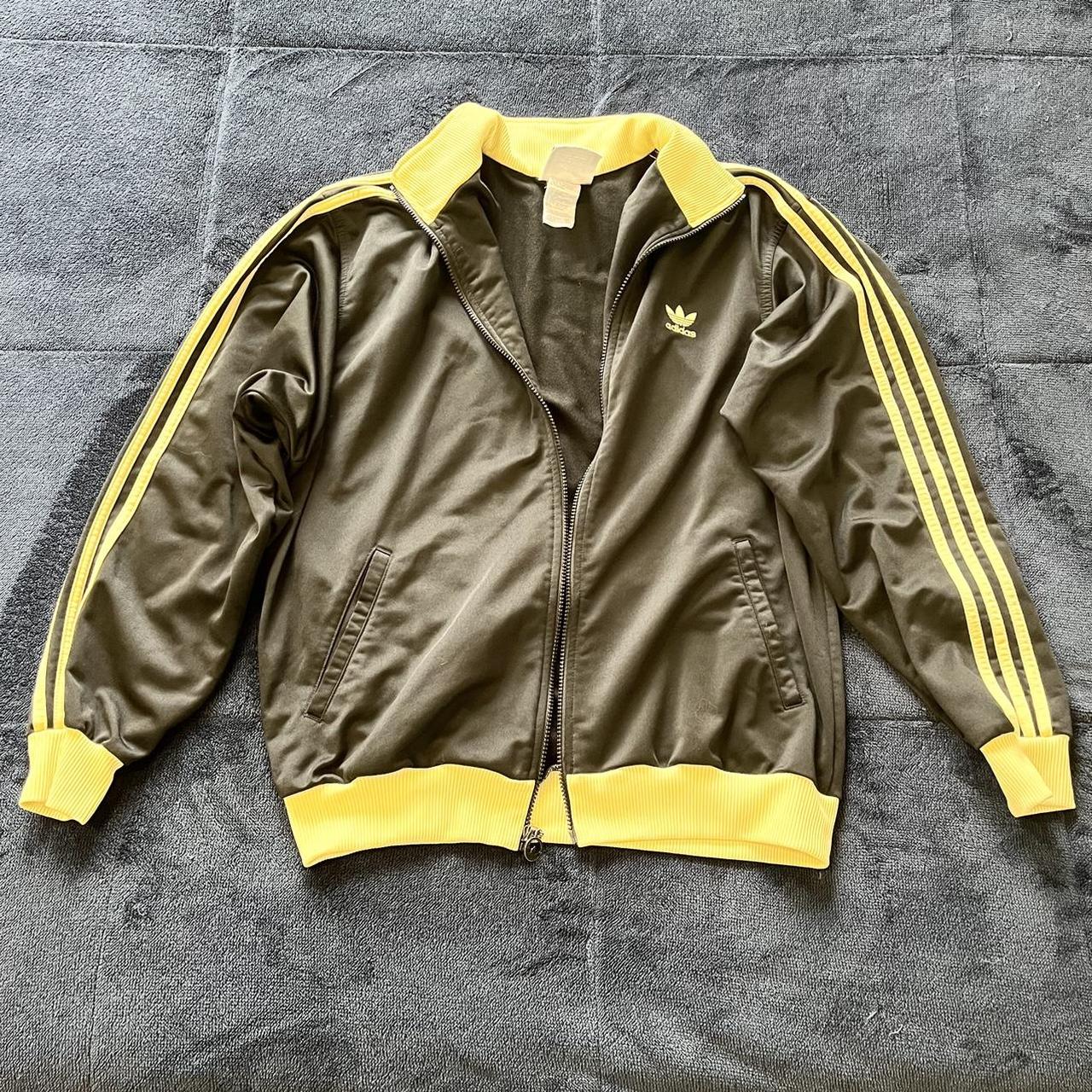 Vintage adidas windbreaker zip-up Black and... - Depop