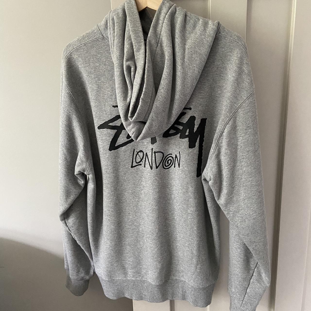 Stussy grey hoodie size medium fits tts and is in... Depop