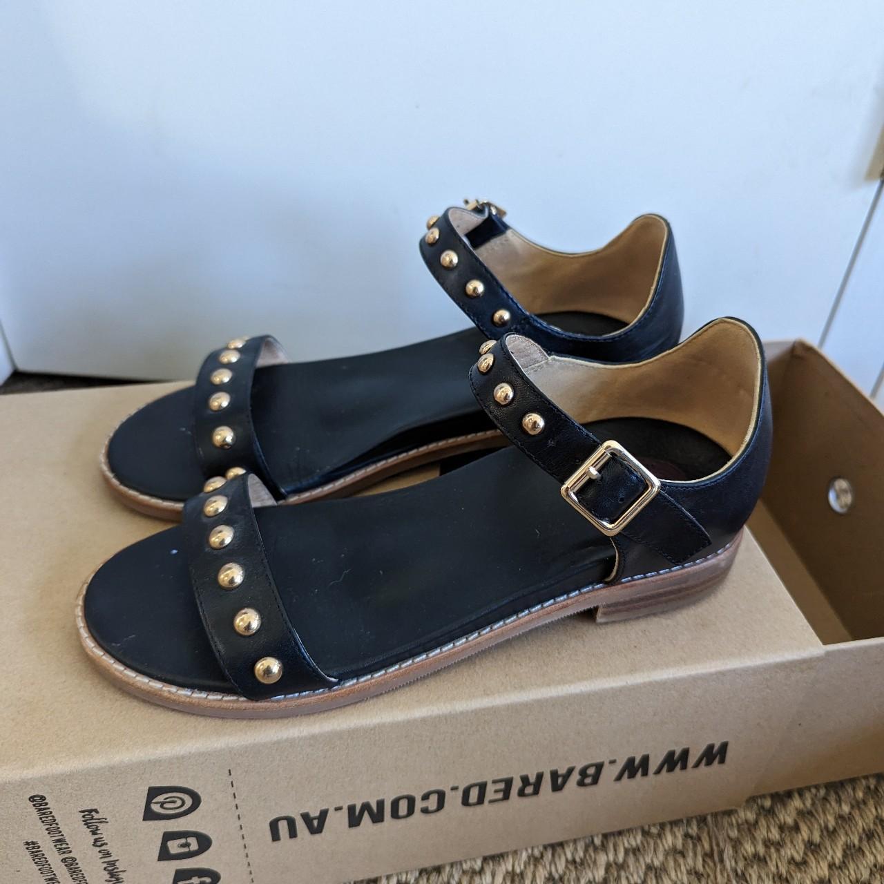 Bared Footwear -Black leather Lyrebird Sandals -... - Depop