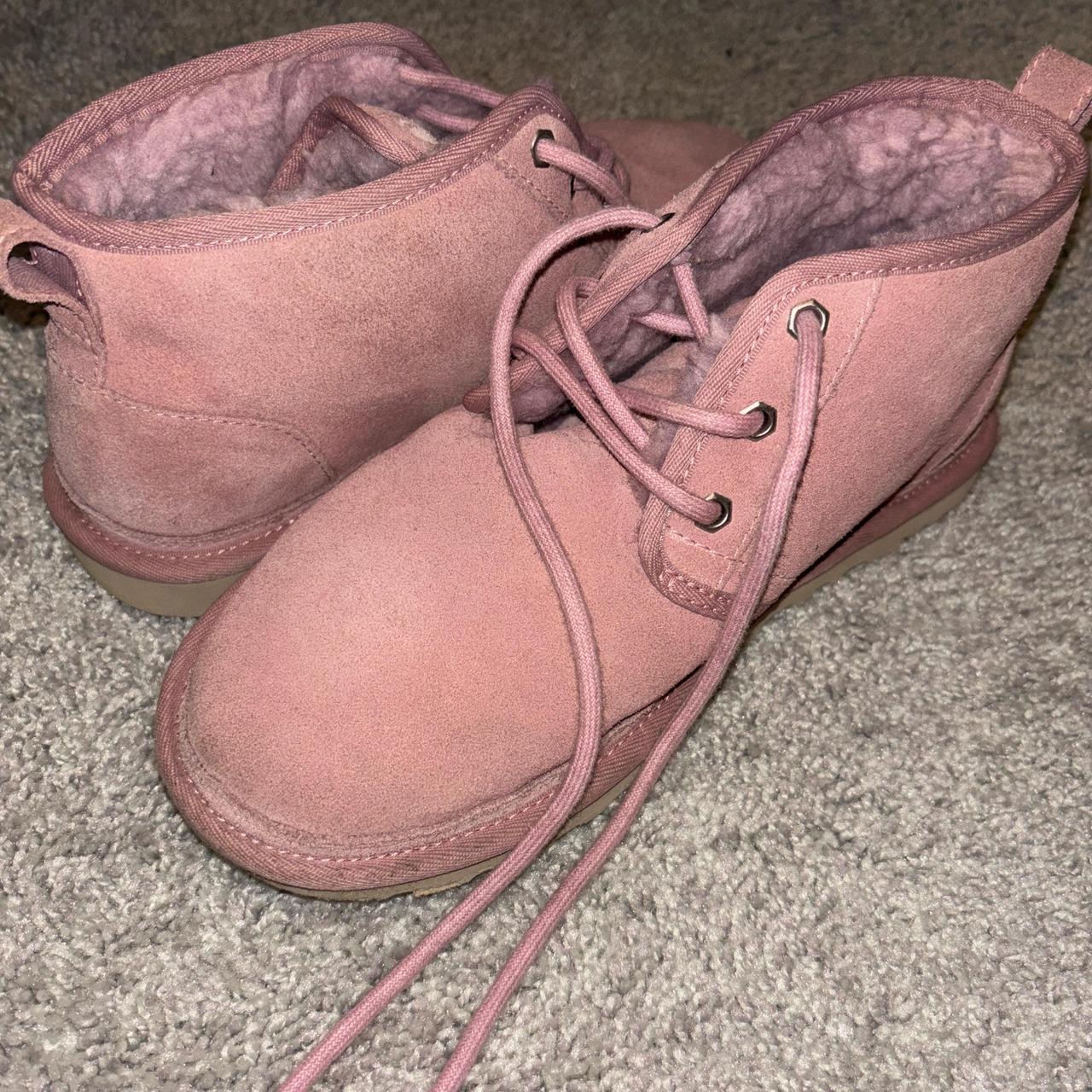 Pink tie up uggs. Worn a couple times. Depop