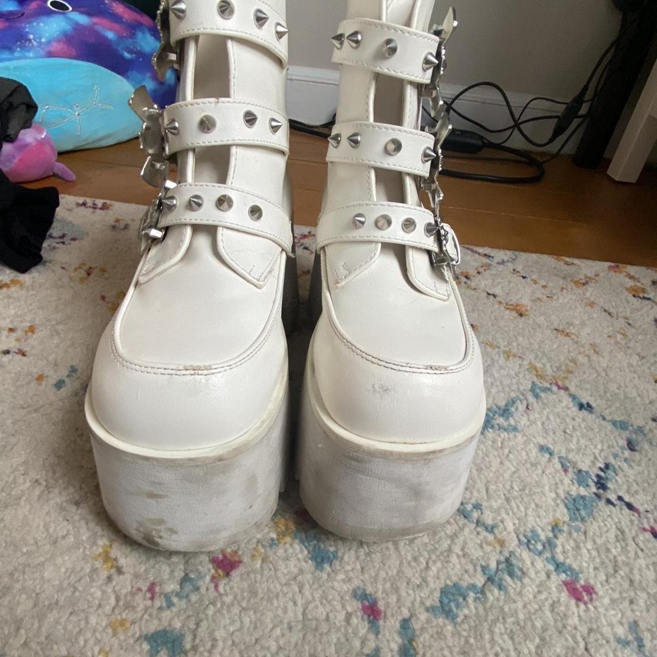 Neon green Shaker52 Demonia platform boots, womens... Depop