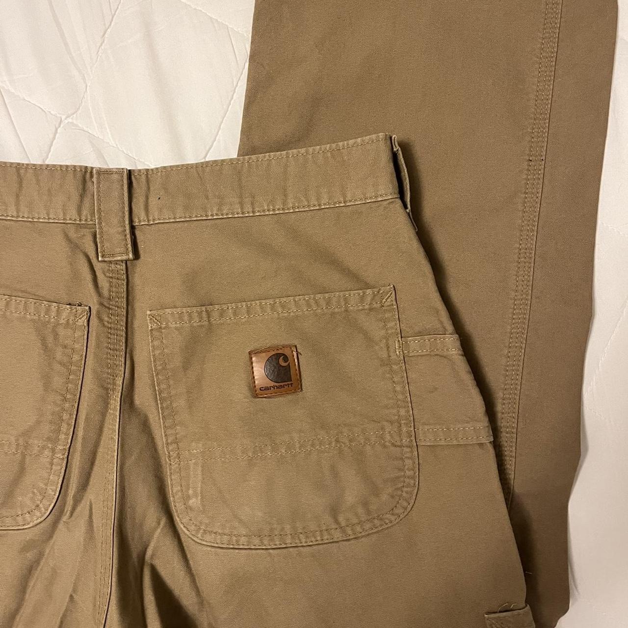 Vintage Carhartt khaki cargo pants. Size 32x32.... Depop