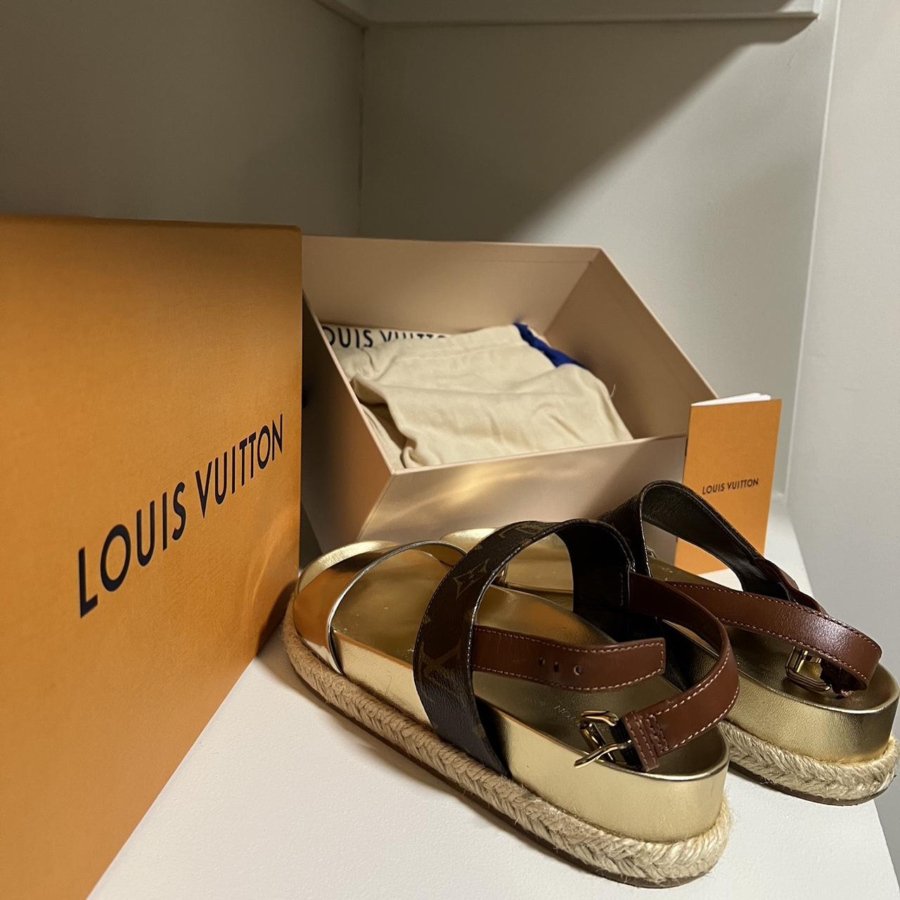 LV gladiator sandals 2018 worn minimally - Depop