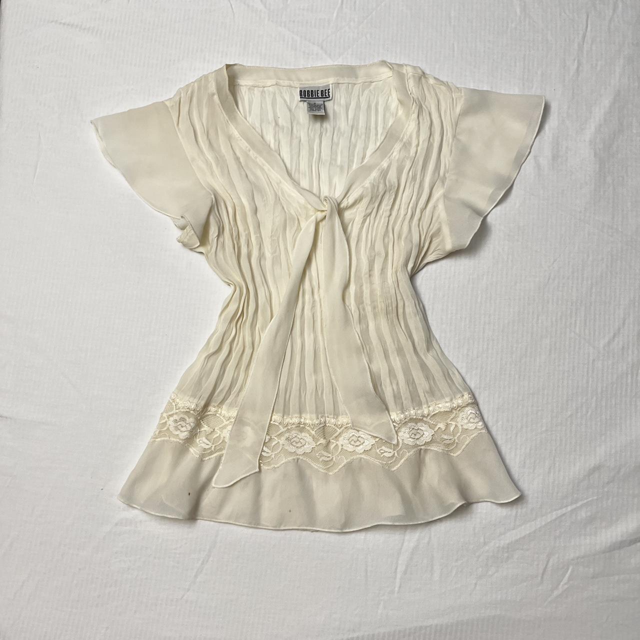 Robbie Bee Women's Cream Blouse | Depop