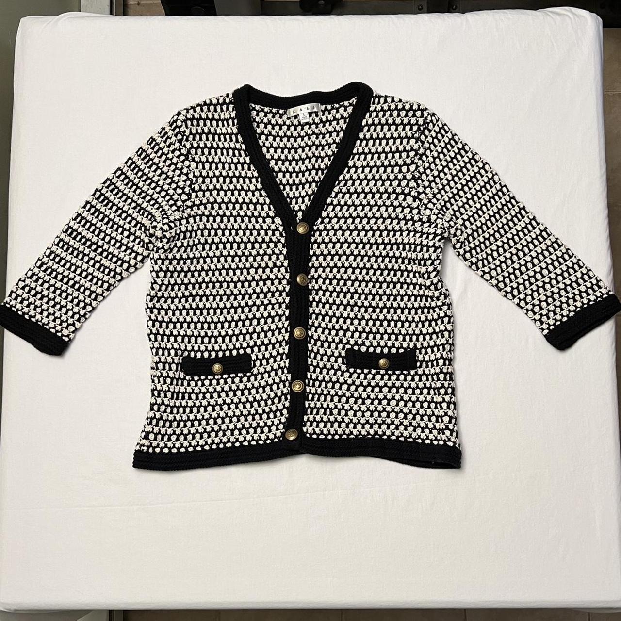 Knitted Cardigan Cabi White Sweater Cabi Knitted Black And White