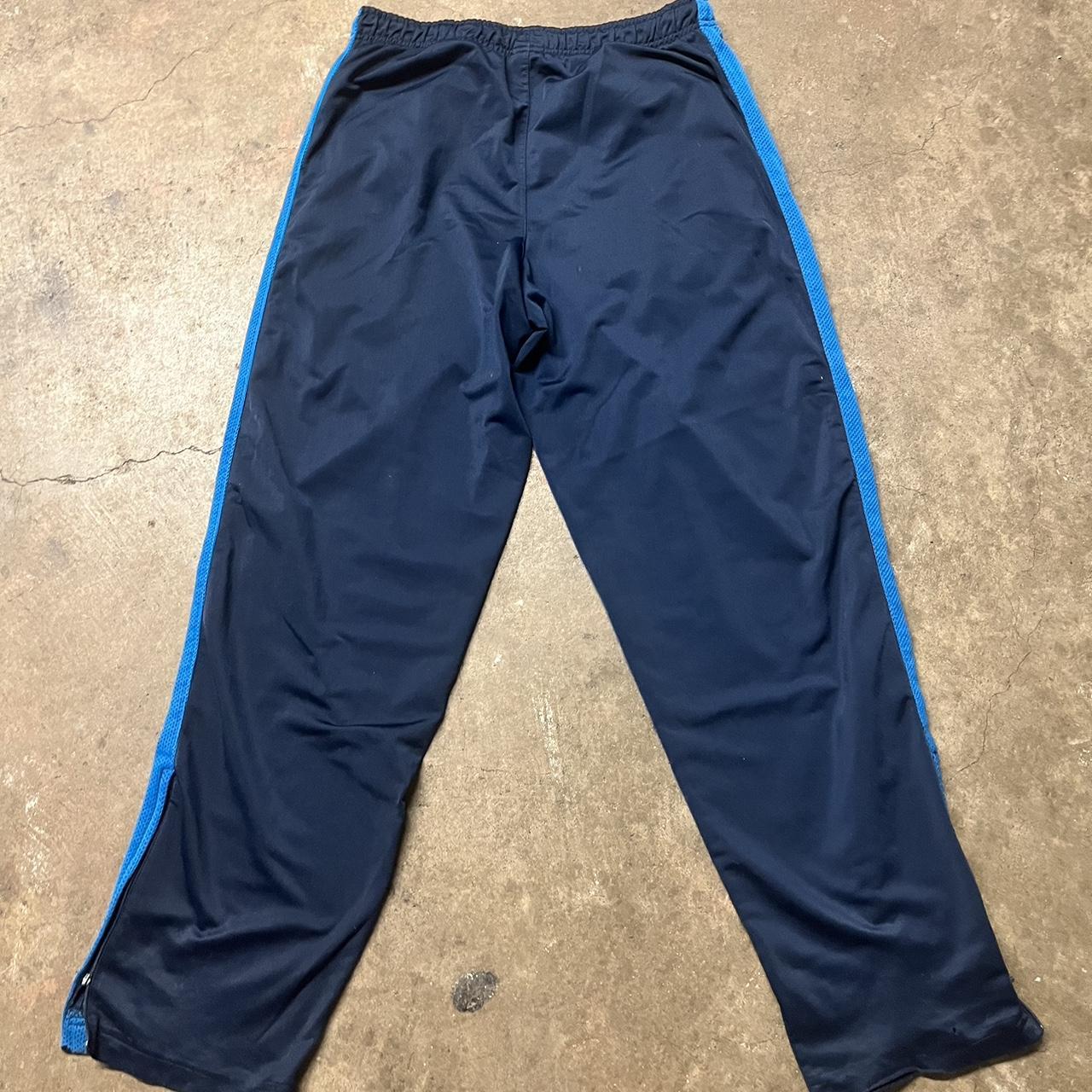 Navy blue nike sweatpants w a light blue mesh lining... - Depop