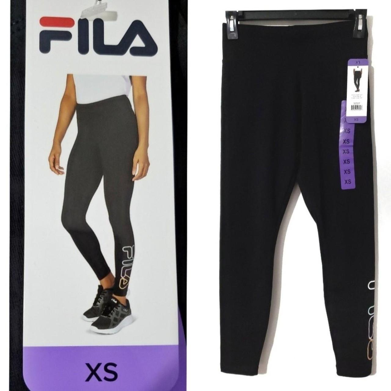 NWT FILA Women's LOGO Black Leggings Size: XS High - Depop