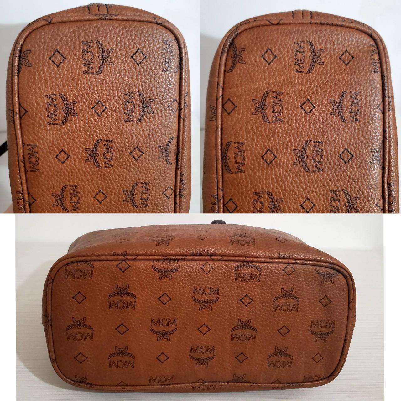 MCM Dark Espresso Visetos Tote Bag With Dog Depop