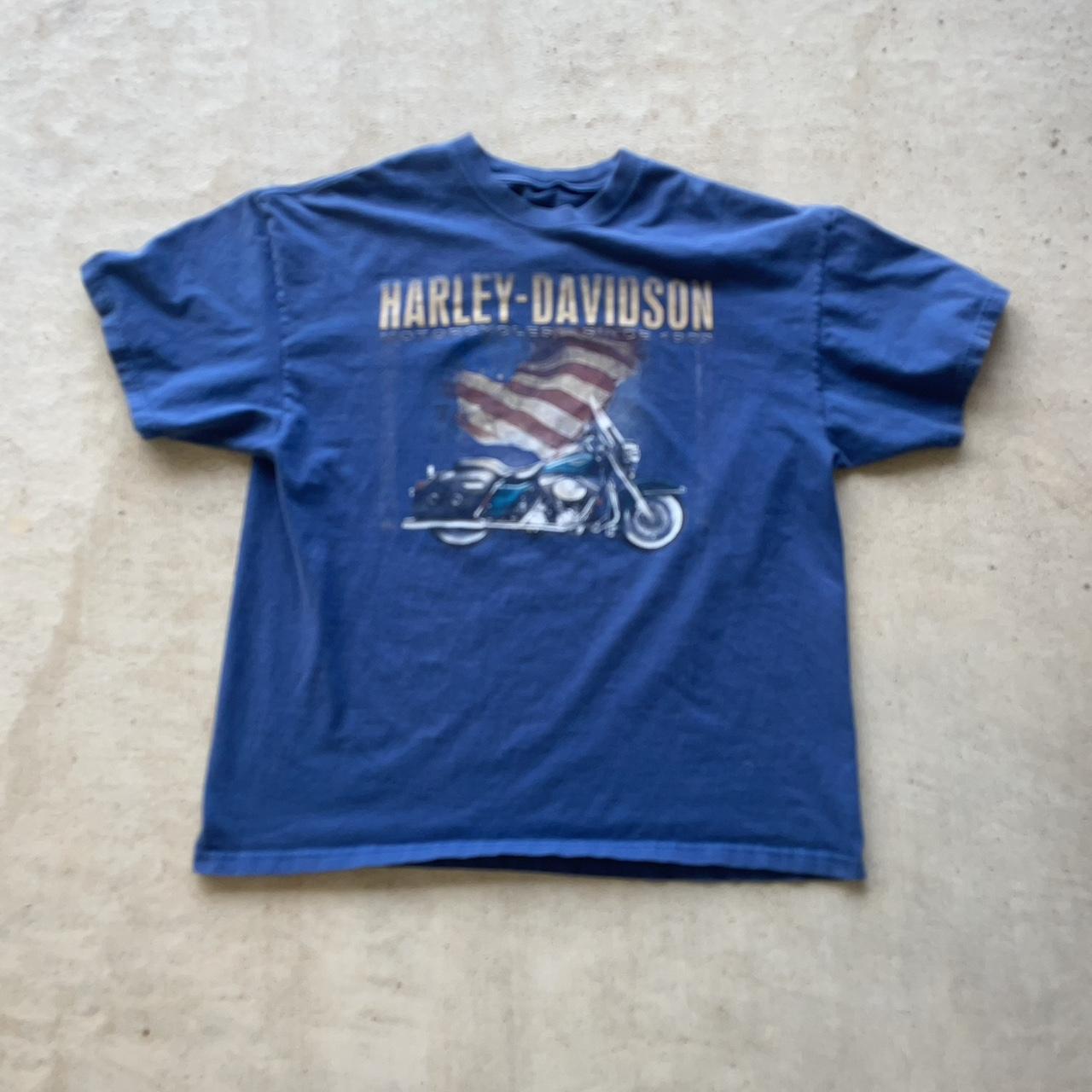 Harley Davidson Mens Blue T Shirt Depop 