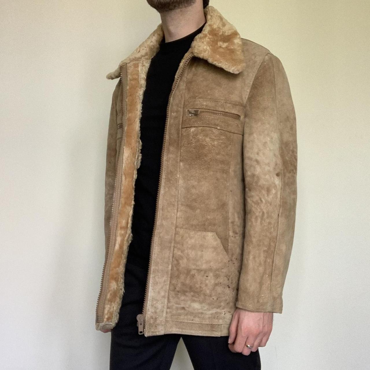 100% REAL Genuine Sheepskin Shearling Suede... - Depop