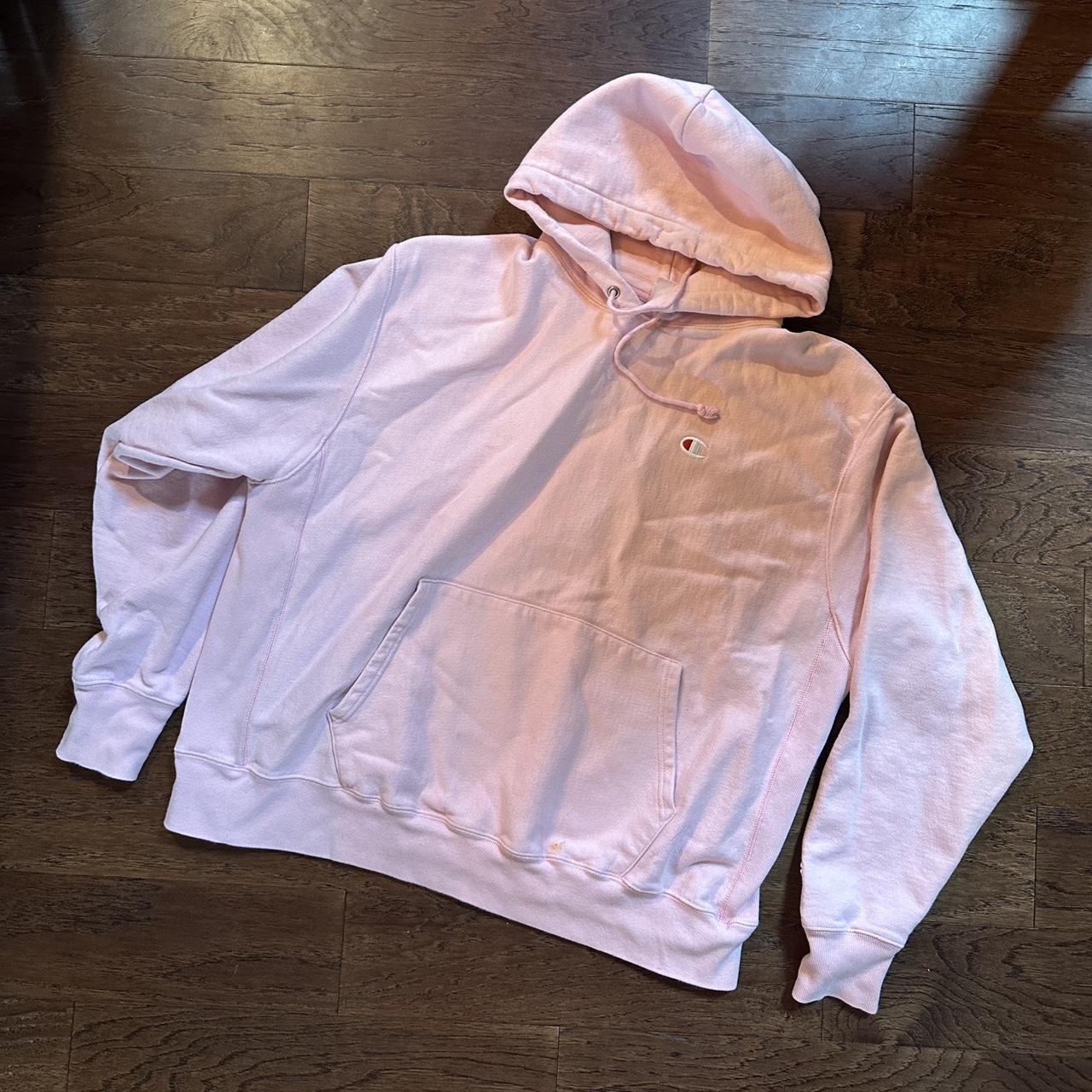 oversized pink champion hoodie. i love wearing this. Depop