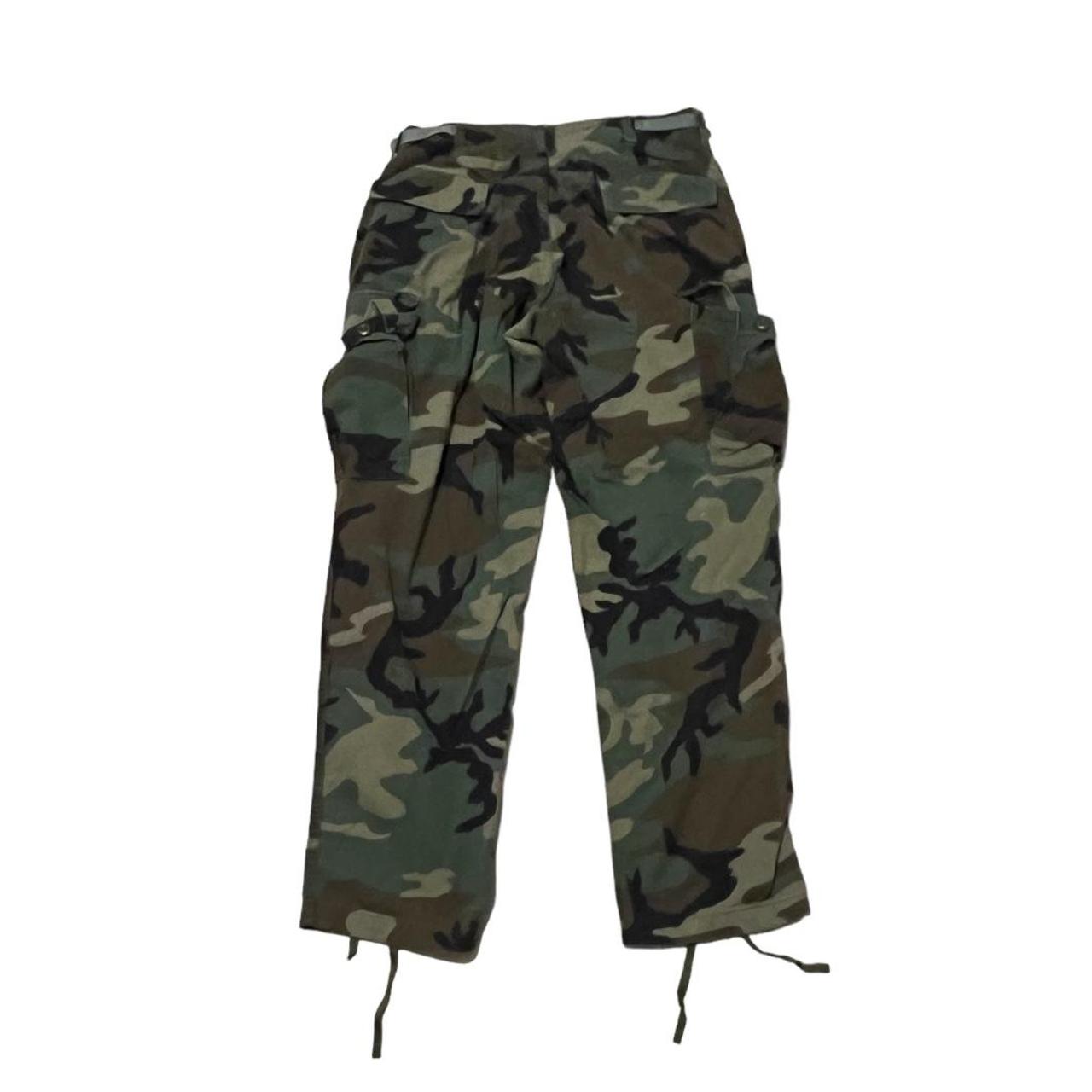 2000s Style Camo Pants Adjustable Waist... - Depop