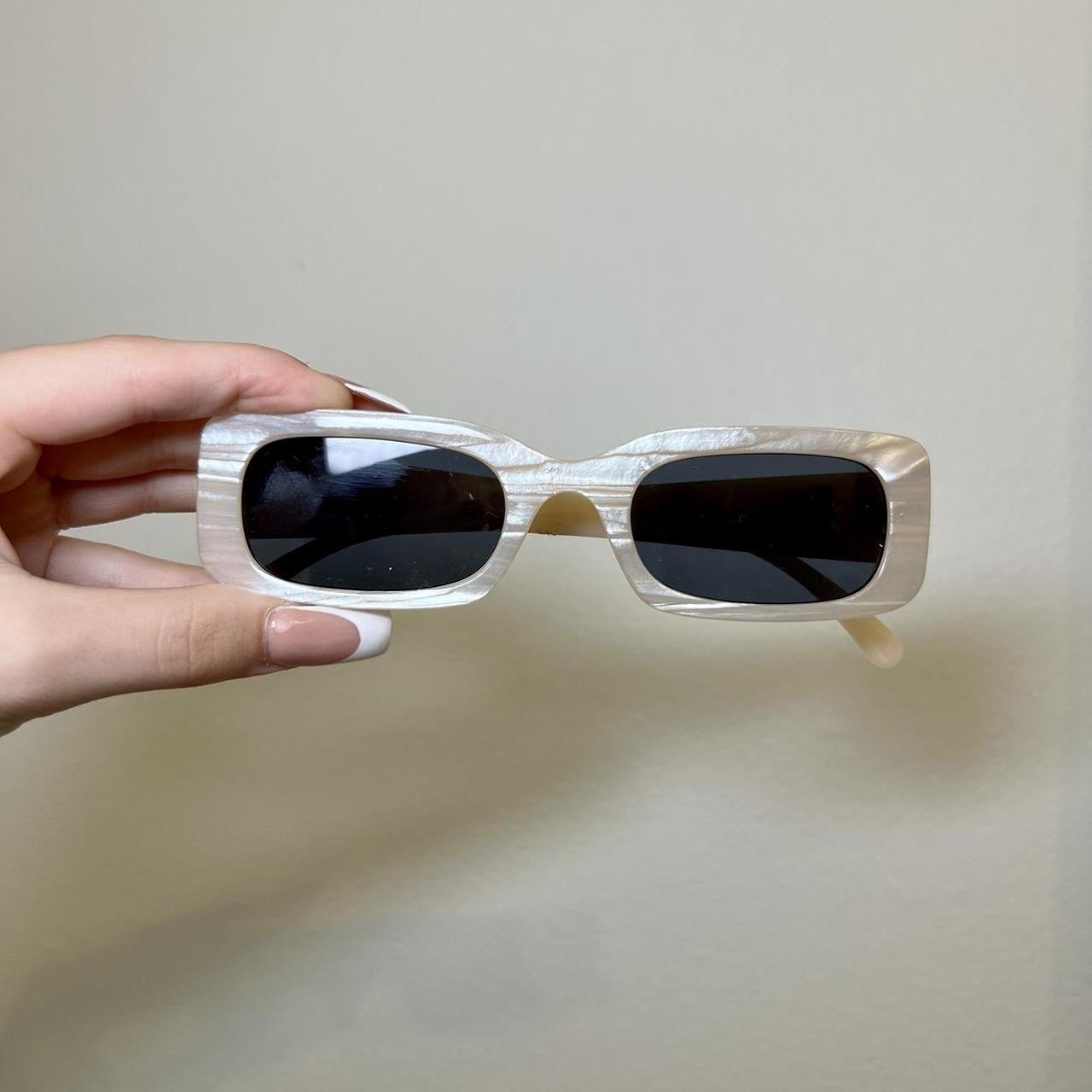 Women's Cream Sunglasses | Depop