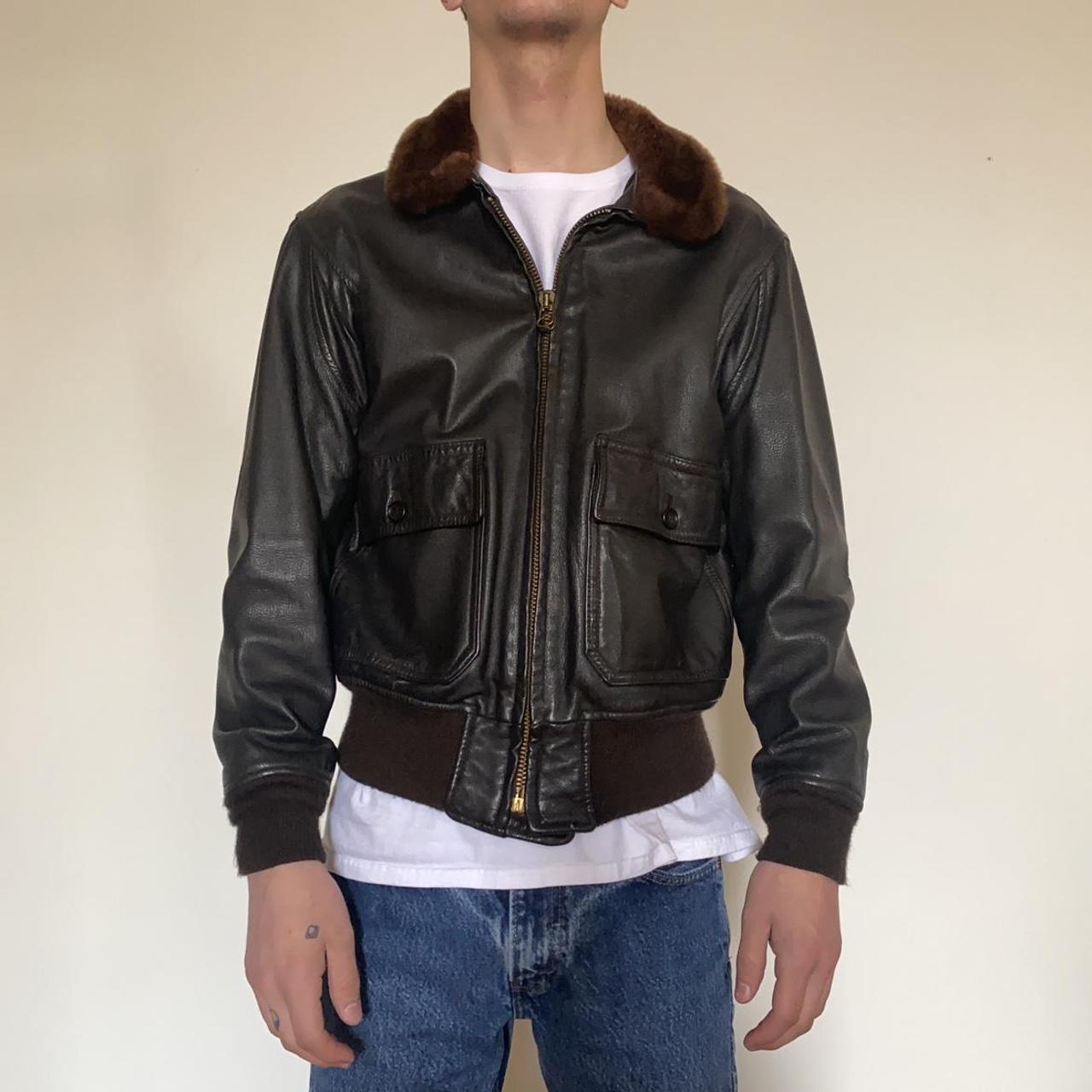 Vintage Oversized Cleveland Browns leather bomber - Depop