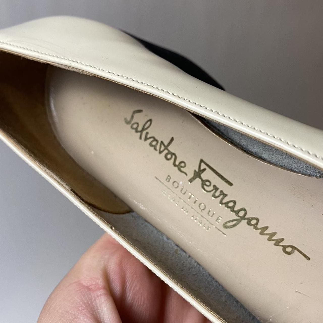 Vintage designer 70s Salvatore Ferragamo cream... - Depop