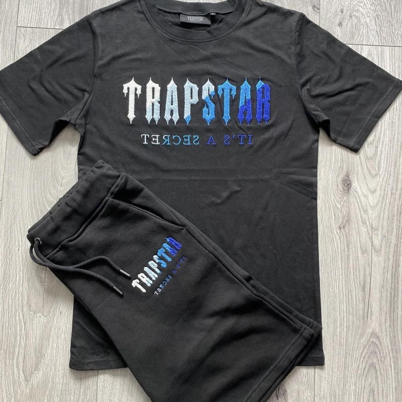 Trapstar Men's Black and Blue T-shirt | Depop