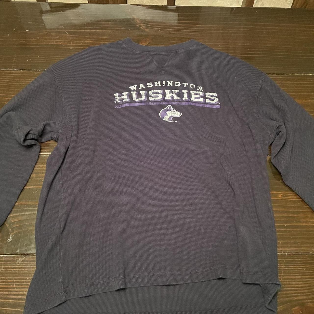 Washington Husky Long Sleeve Waffle Knit Super... - Depop