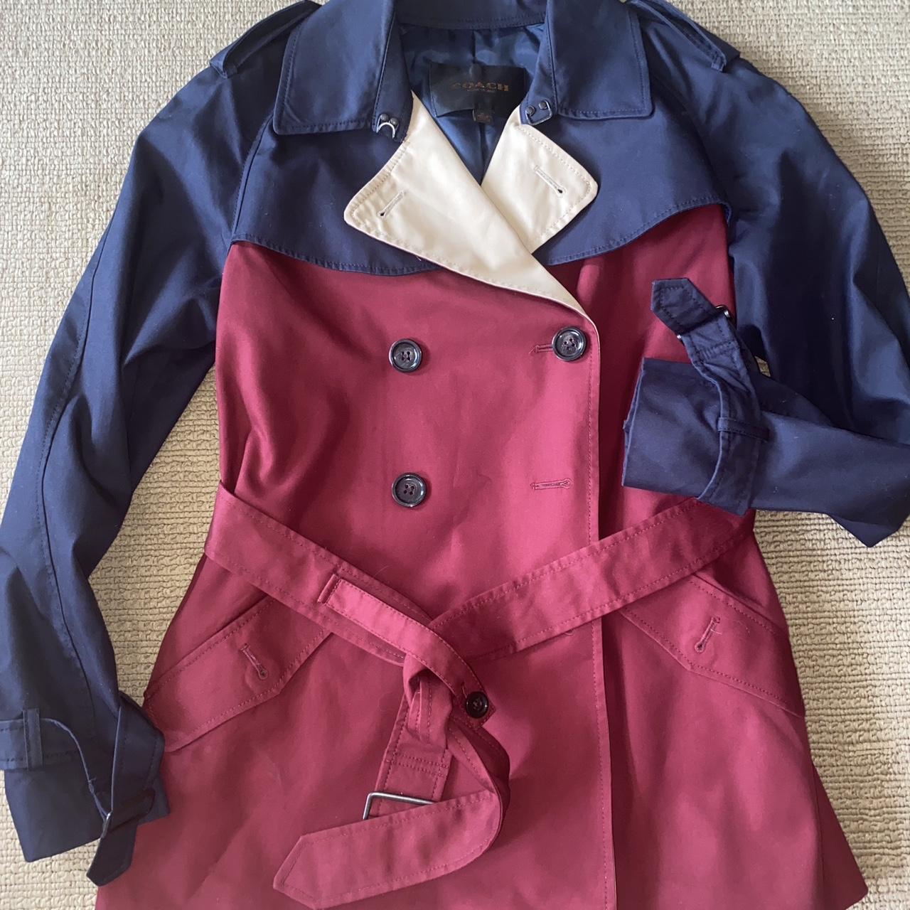 Coach trench coat burgundy sale