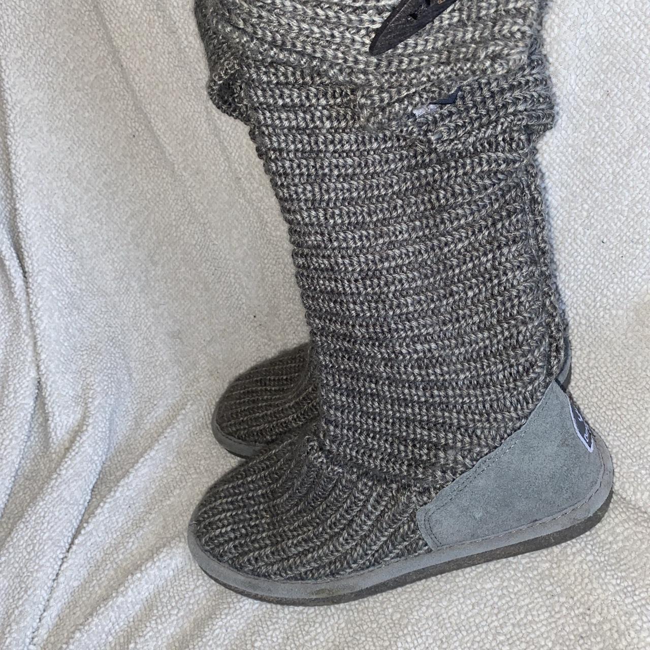 Bearpaw Snow Boots Womens Size 7 Knit Tall Gray. Depop