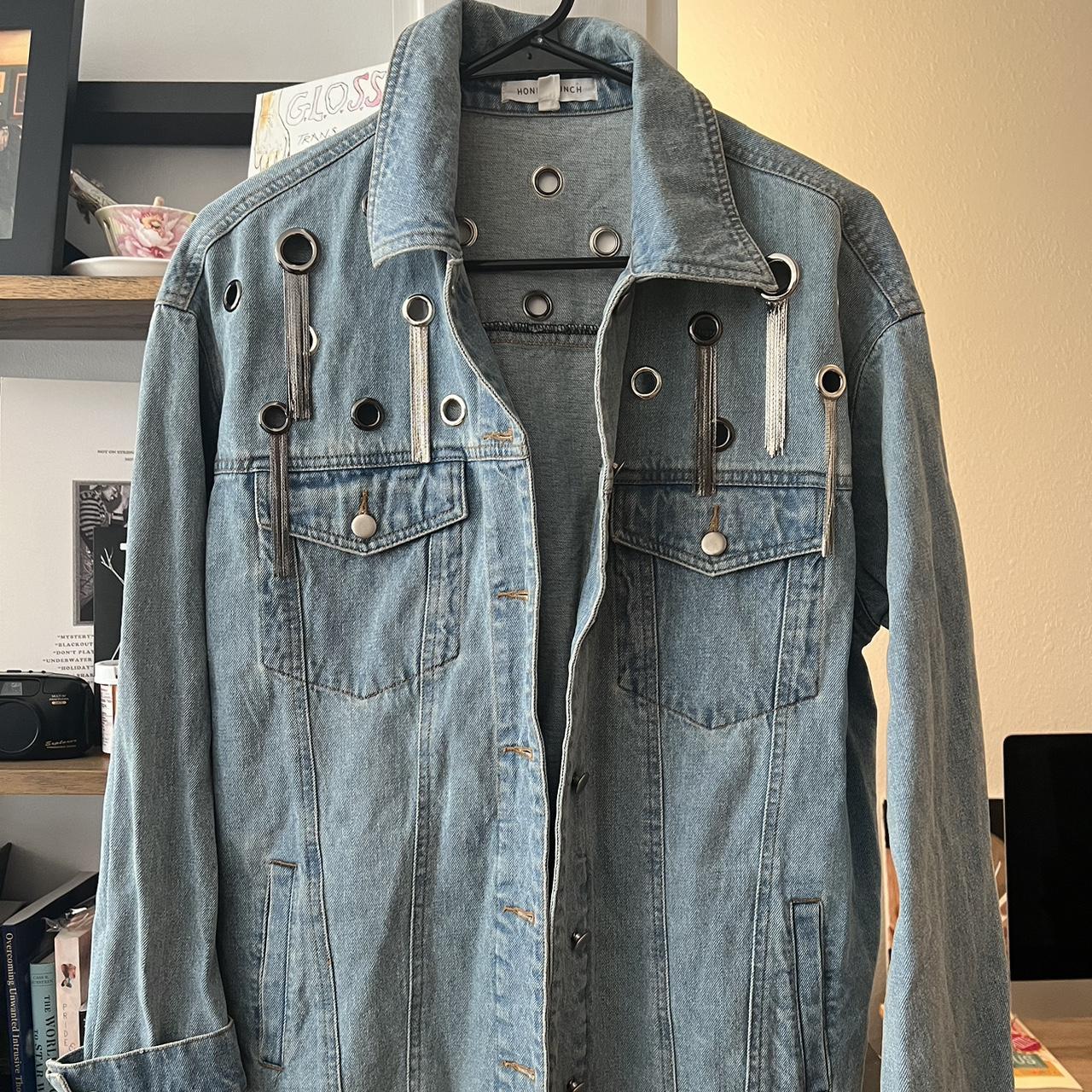 Honey Punch Denim Jacket. Cute design with tassels.... Depop