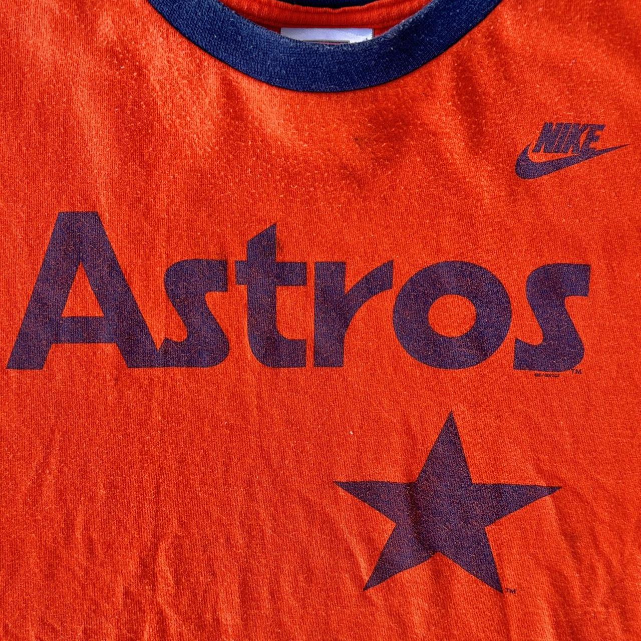 Vintage 90s Nike Houston Astros t shirt - Orange - - Depop