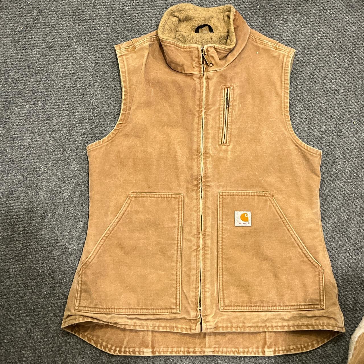 Vintage carhartt vest Super nice fade All zippers... - Depop