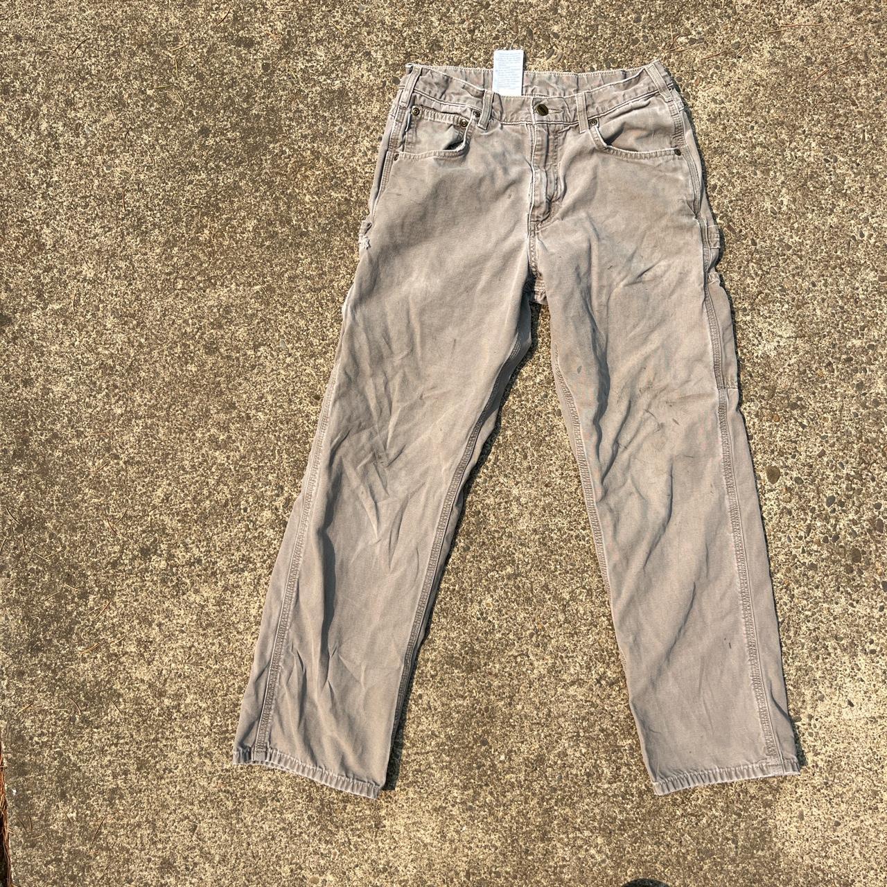Vintage tan/brown carhartt pants Nice fade Good... - Depop