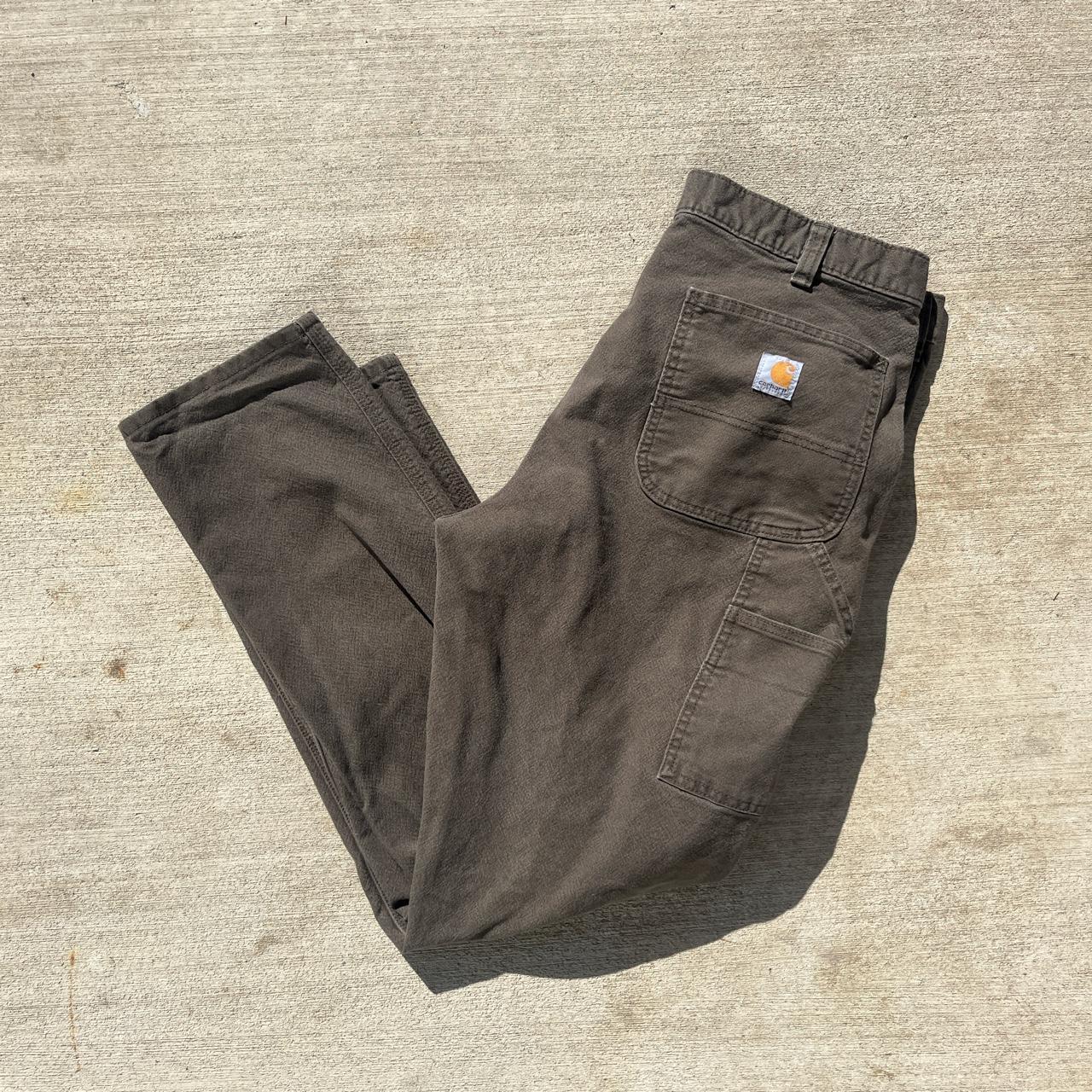 Brown Carhartt carpenter pants No holes/stains Good... - Depop