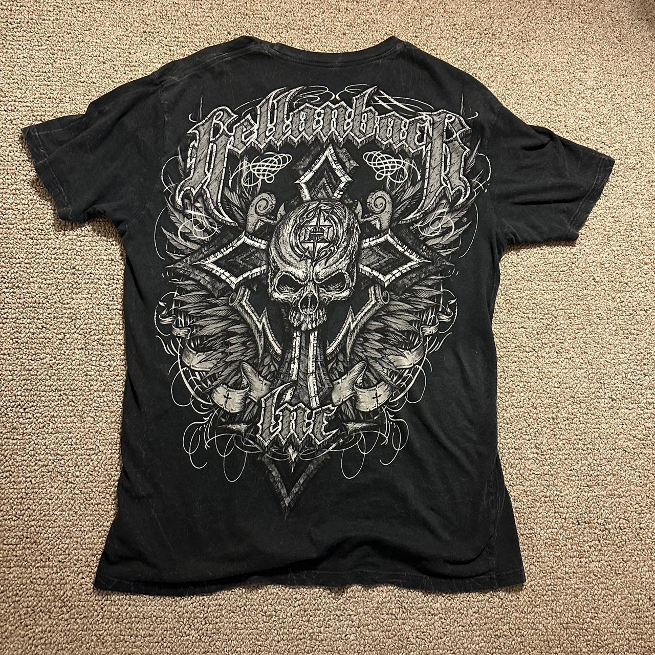 Affliction Men's Black T-shirt | Depop