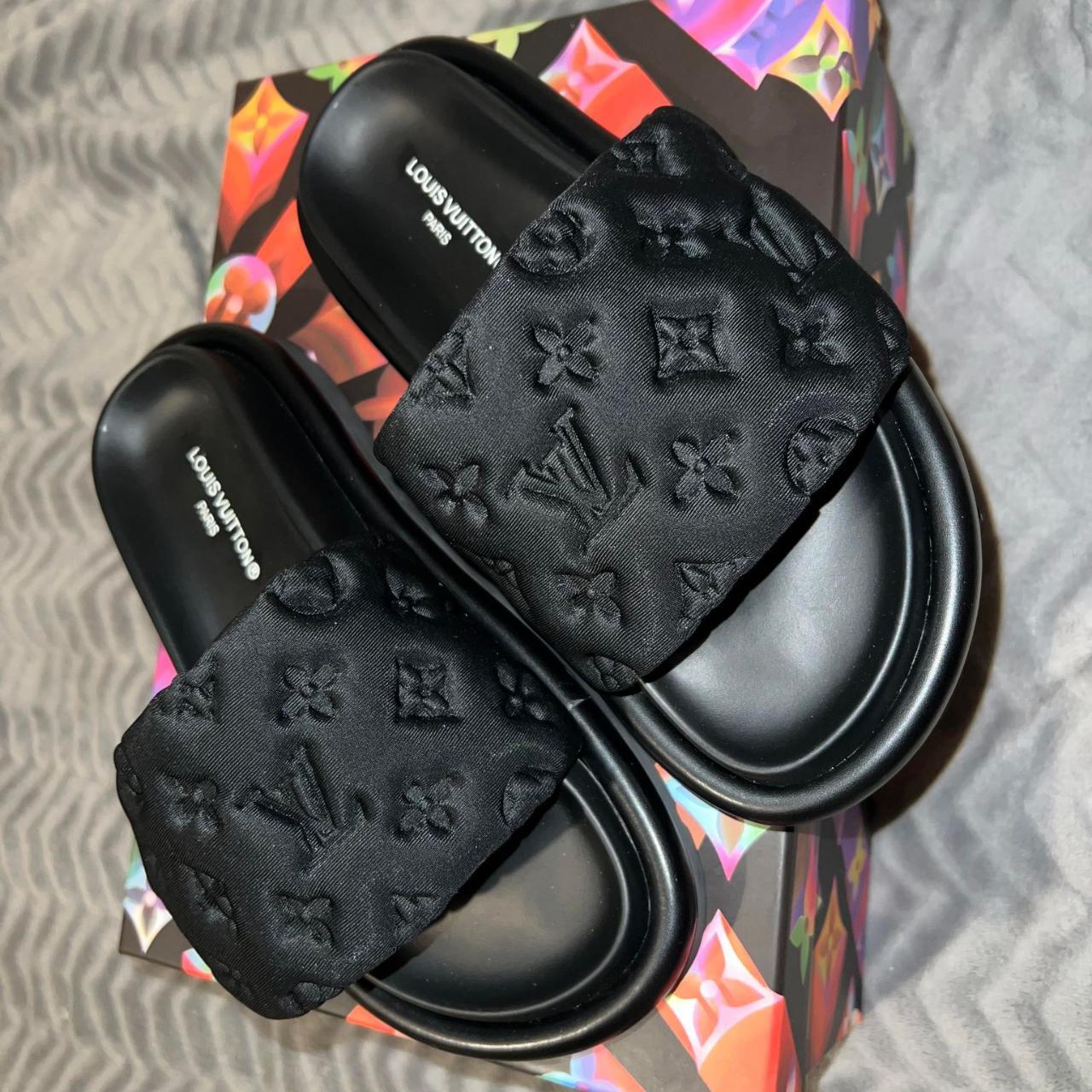 Louis Vuitton Mens Black Slides Depop 3868