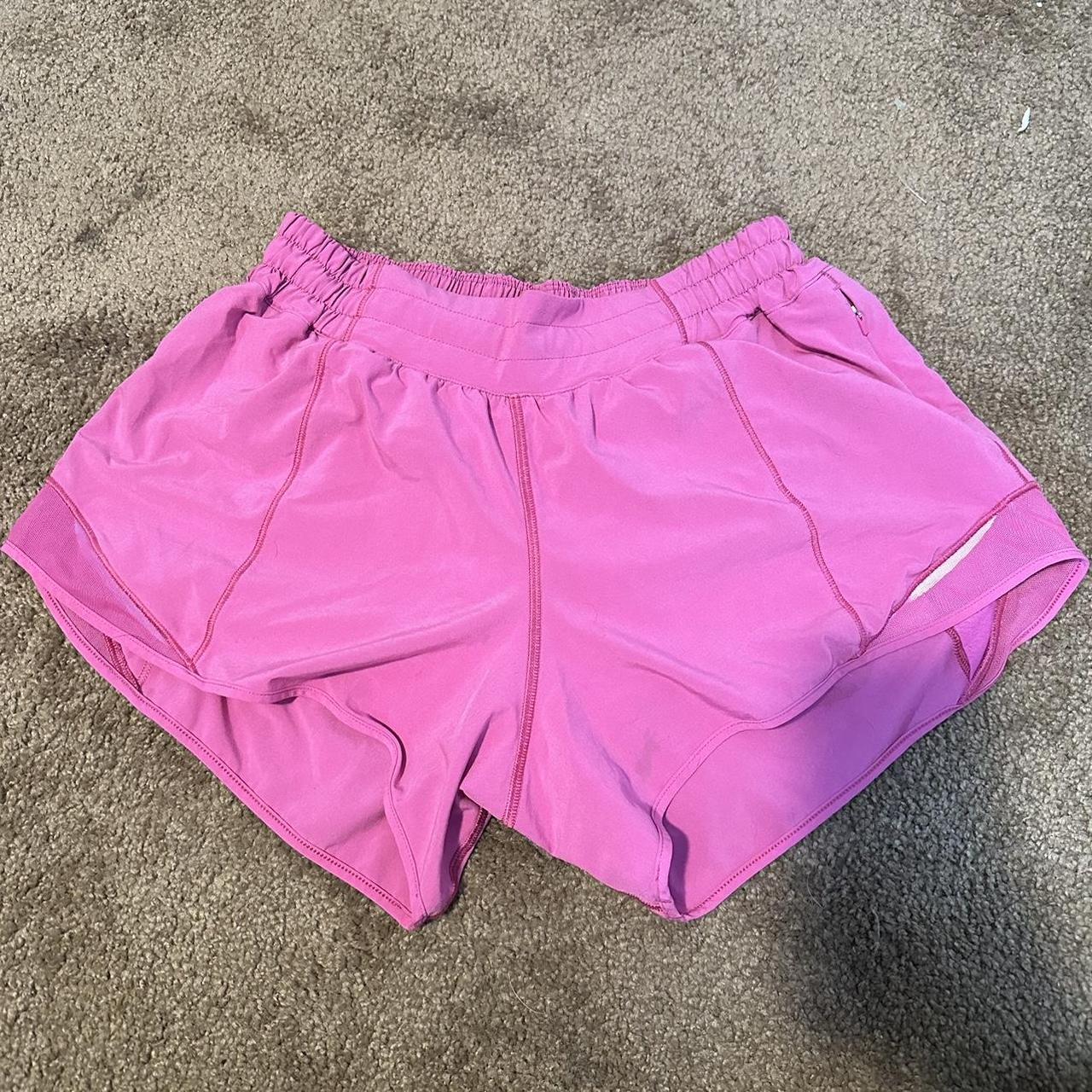 Pink lululemon shorts I can’t find a size but it... - Depop